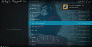 gorilla streams kodi addon for PC on windows and Mac laptop