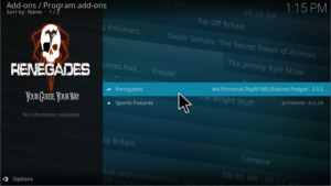 Renegades TV kodi addon for PC, windows laptop and mac computer